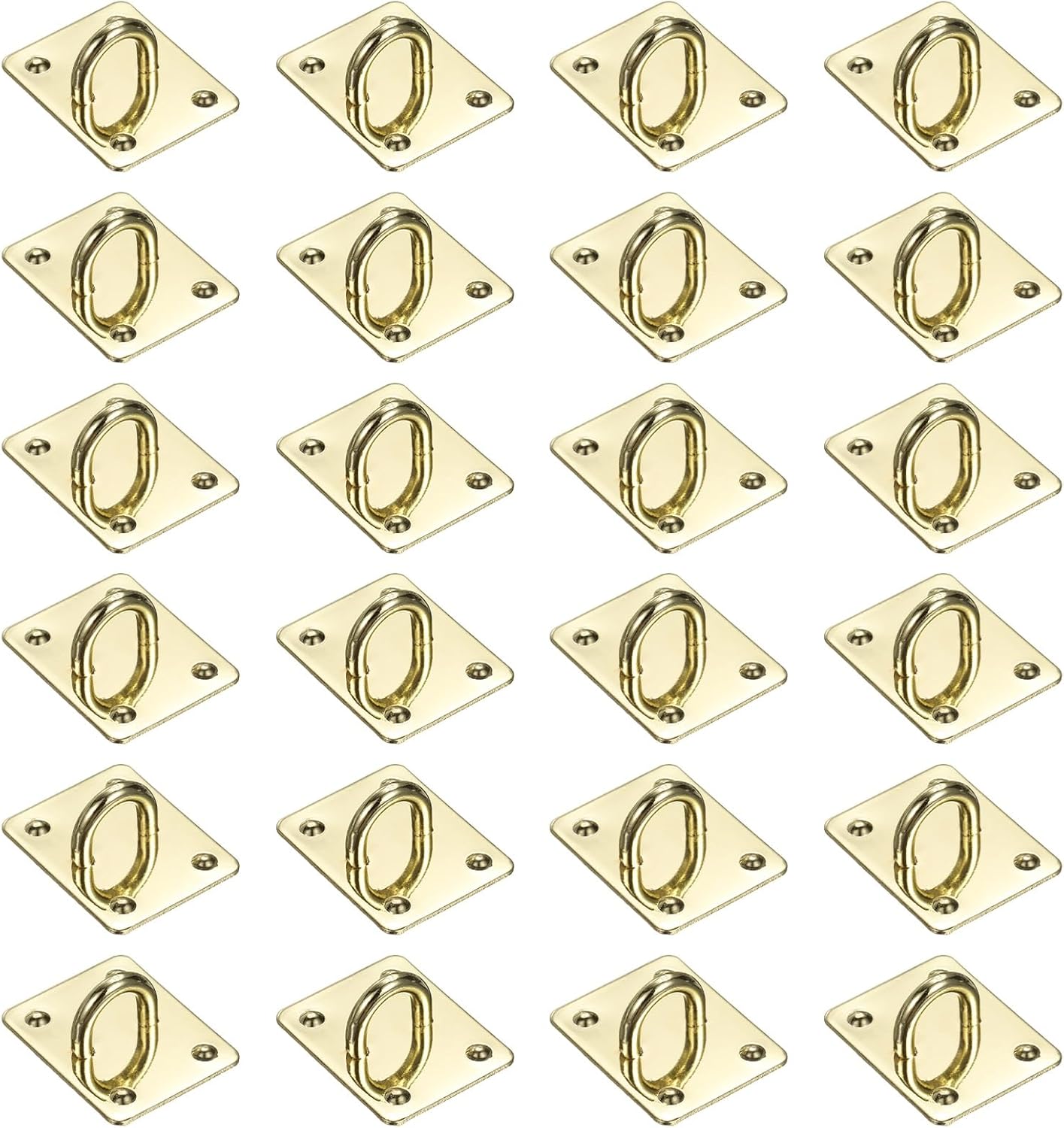 PATIKIL Metal Phone Charm Hook 1.1", 24Pcs Adhesive Square Shaped Phone Finger Grip Hook Smartphones Keychain Ring Charm Loop for DIY Tablet Case Accessories, Gold