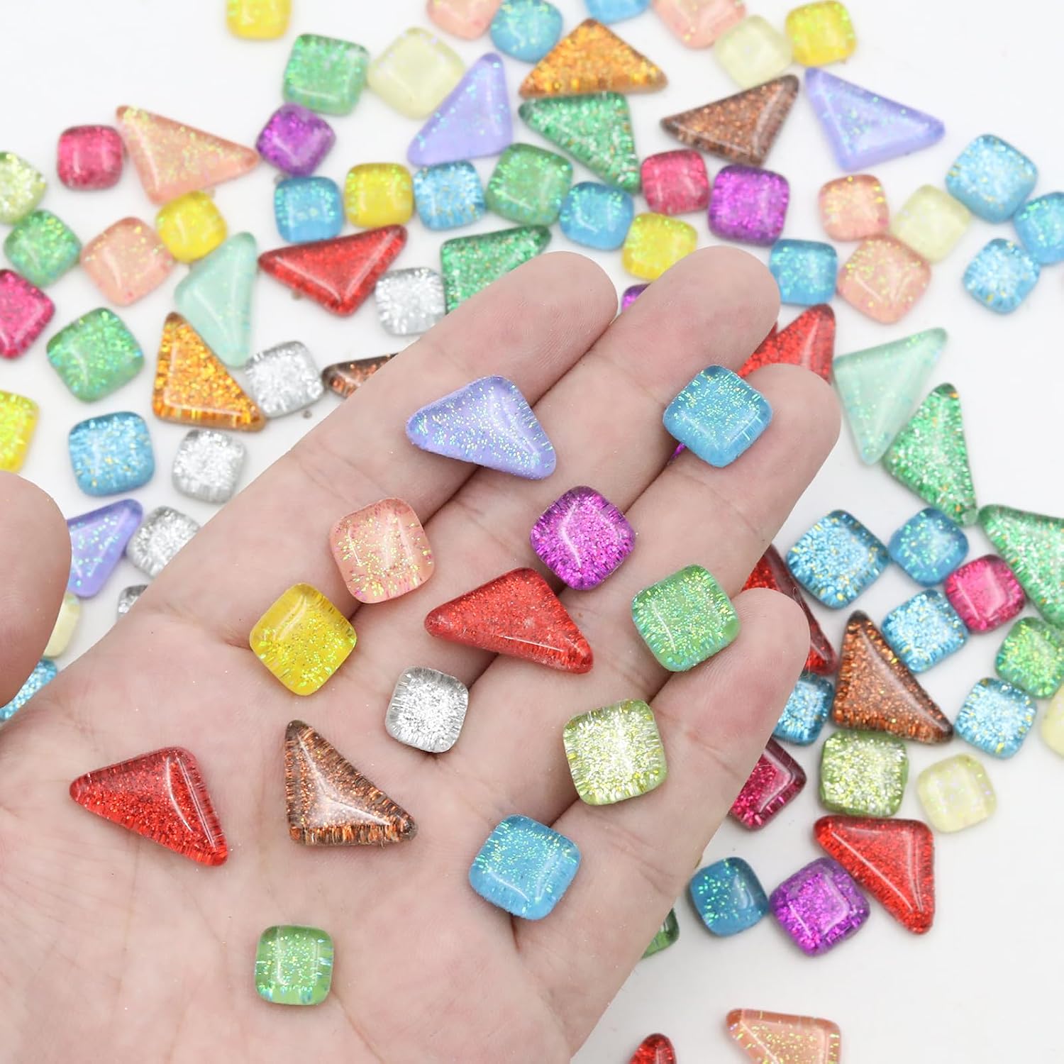 200g 7oz Irregular Mosaic Glass Mosaic Tiles Pieces Bulk,Mixed Color