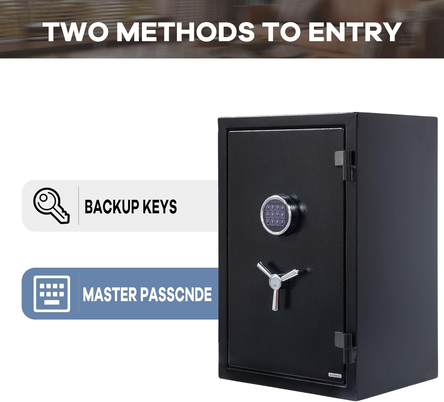 Fireproof Safe with Programmable Electronic Keypad, Home Safe with Removable Shelf, Fire Proof safe for Home Documents, 26"H × 17"W × 14"D(Black)