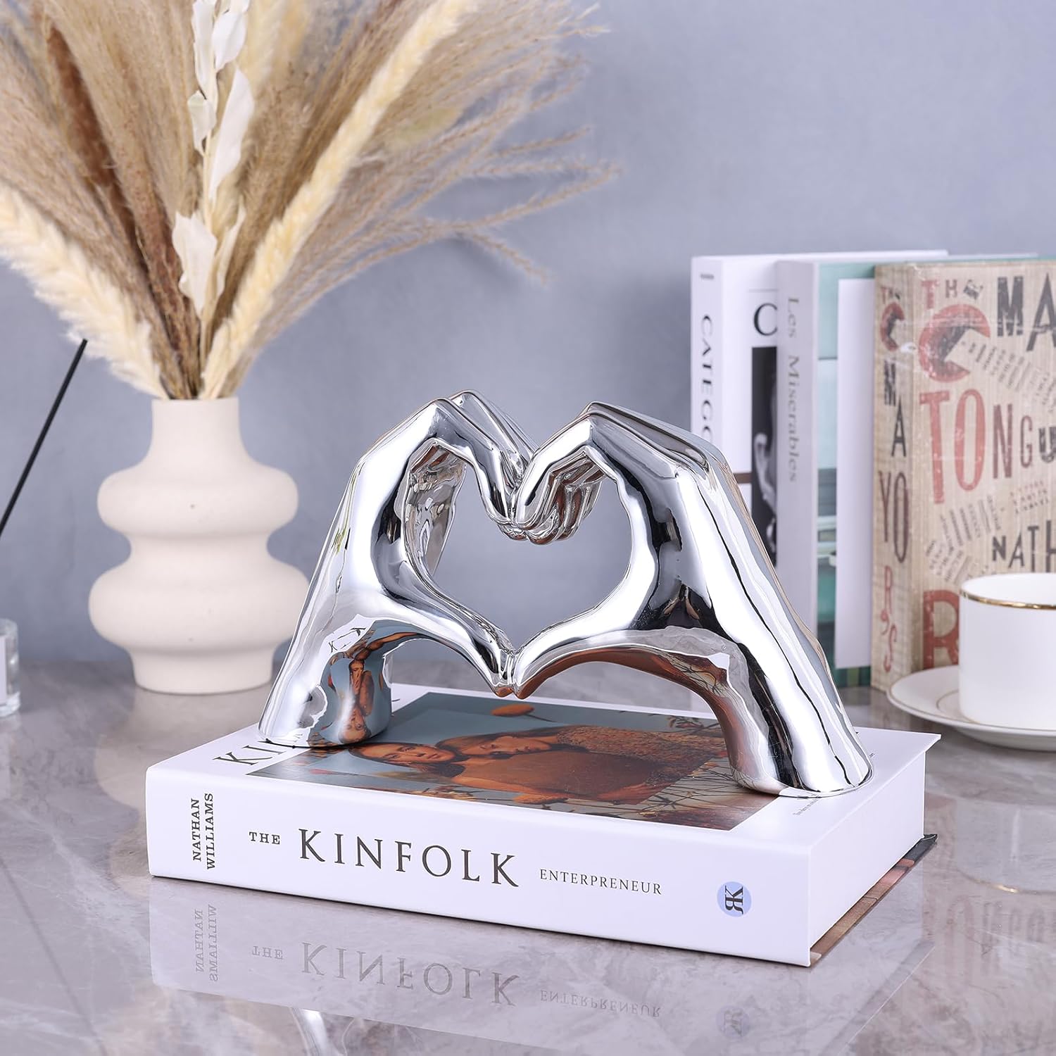 Heart and Hand Sculpture, Hand and Heart Statue Home Decor, Cute Heart Shaped Bracelet Holder, Bohemian Wedding Decor, Girly Room Decor Aesthetics, Birthday Gift for Wife, Wedding