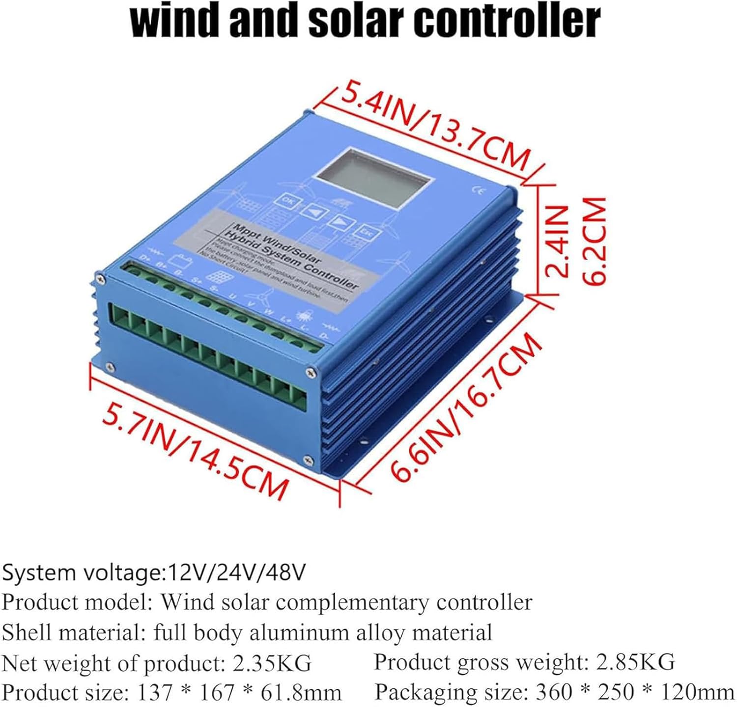 13000W Renewable Energy Controller Universal for Off Grid Wind Solar Hybrid Systems Hybrid Charge Controller,12V24V