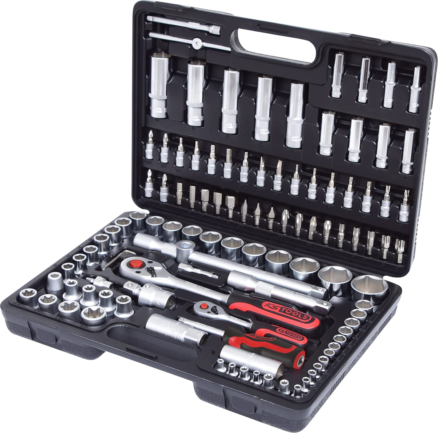 KS Tools 911.0708 Coffret de douilles et embouts F6 1/4''-1/2'' CHROMEmat 108 pièces