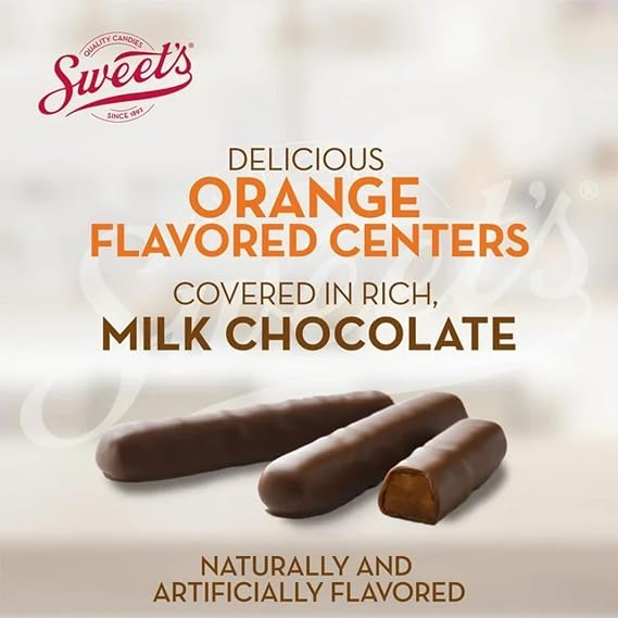 Sweet Candy Company Milk Chocolate Fruit Flavored Sticks - Gourmet Chocolate Covered Sticks, Orange and Raspberry, Gift Idea for Holidays, Gluten Free, Kosher - 10.5 oz Box (Pack of 2)