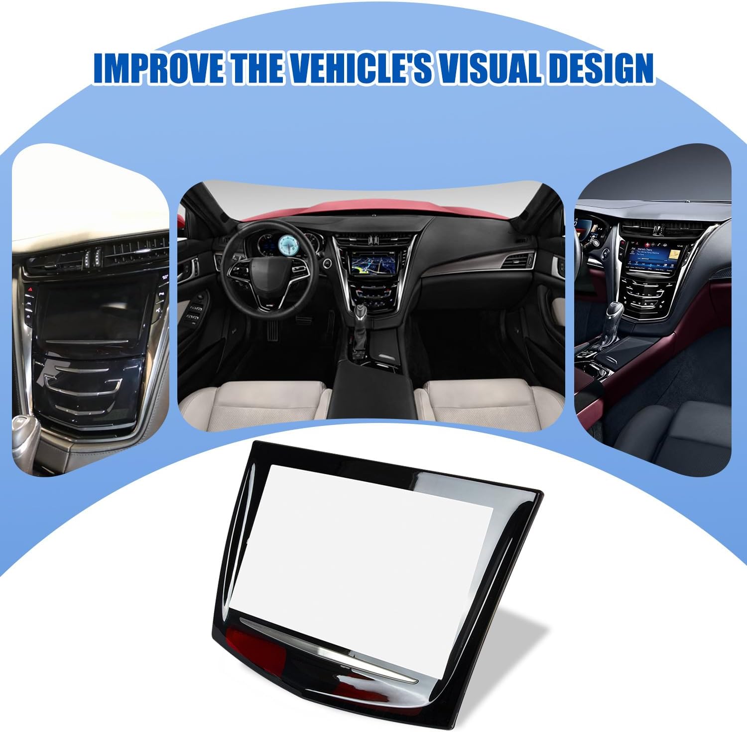 RANSOTO CUE Touch Screen Display Compatible with Cadillac ATS Escalade XTS SRX CTS CTS-V 2013 2014 2015 2016 2017 Digitizer Touch Sense with Trim Removal Tool Replaces 20867046 22912609