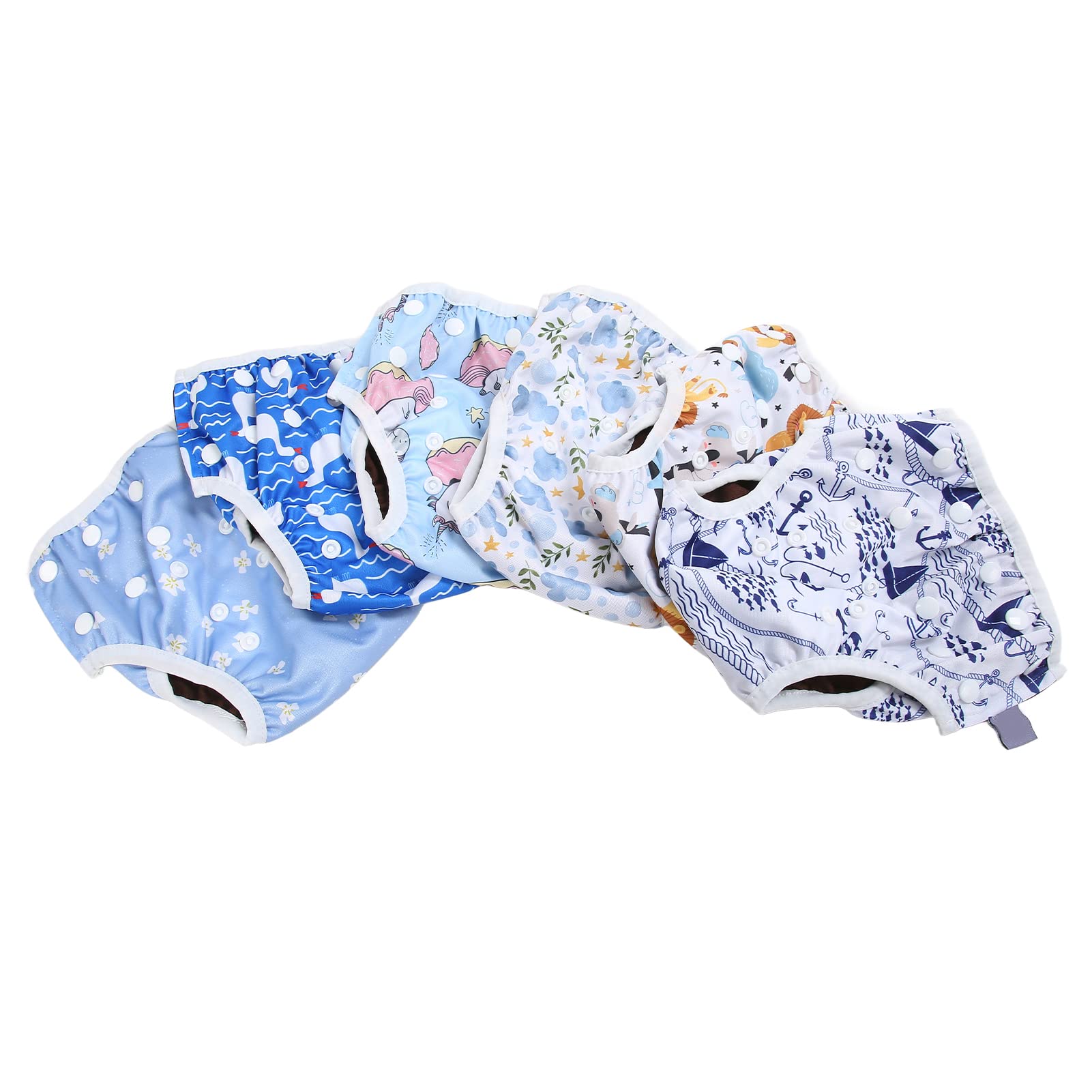 6 Stück Baby-Schwimmwindeln, atmungsaktiv, waschbar, wiederverwendbar, wasserdicht, für Kleinkinder, Netztaschen-Stoffwindeln