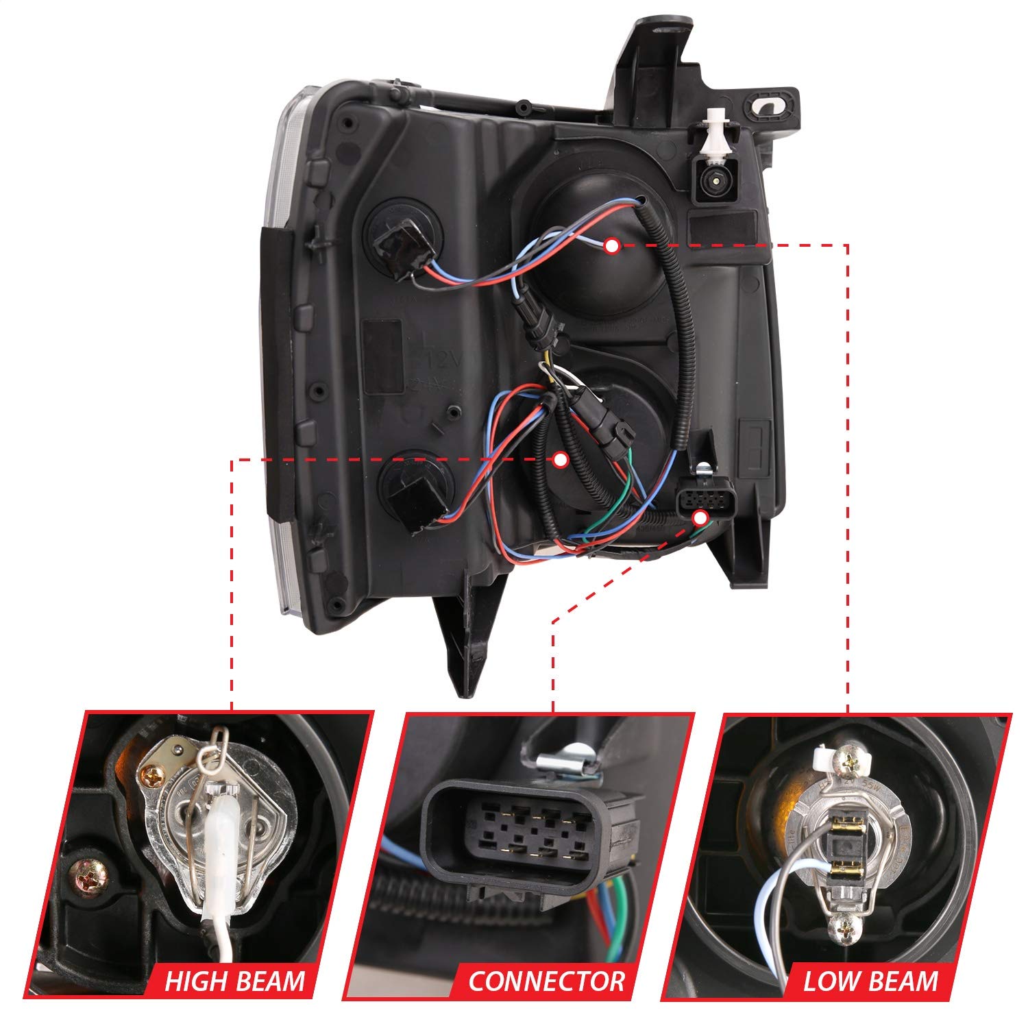 Amazon | Anzo USA 111411 プロジェクターヘッドライトセット