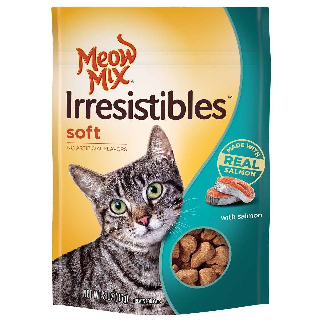 Meow Mix Irresistibles Crunchy Cat Treats with Real White Meat Chicken and Turkey