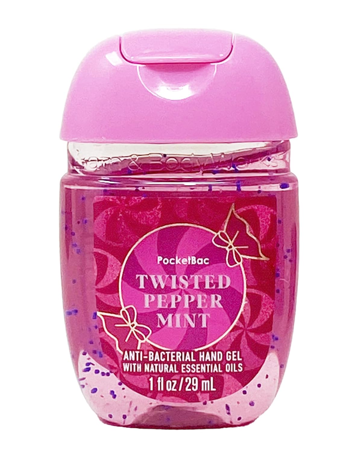Bath & Body Works HolidayTraditions Twisted Peppermint, Winter Candy Apple, Golden Merry Mistletoe and Vanilla Bean Noel - 5 Pack Of PocketBac Hand Sanitizer With a Himalayan Salts Springs Sample Soap