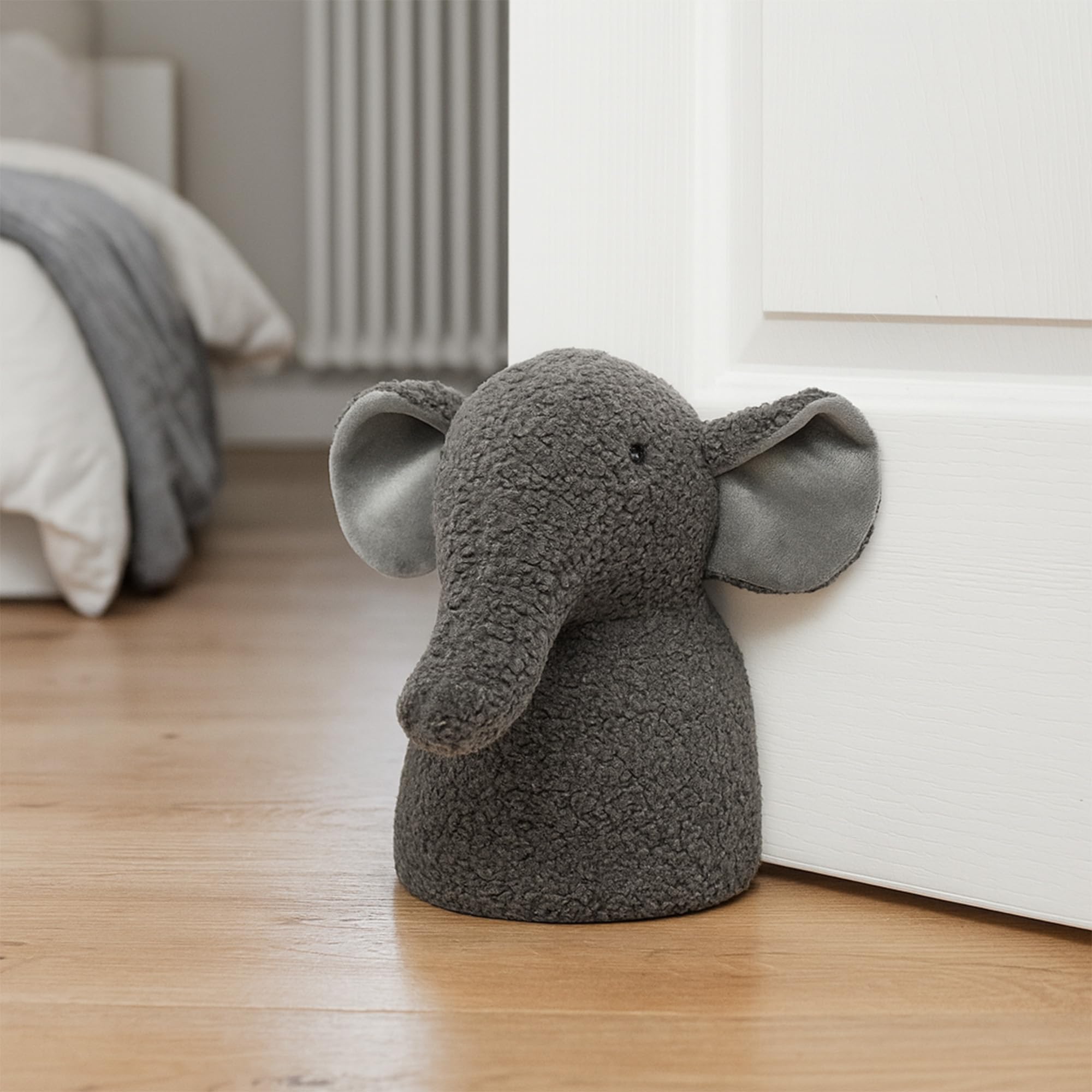 Decorative Elephant Door Stopper - Heavyweight 2.3 lb. Fabric Holder for Home and Office - Cute Animal Design to Keep Interior Doors Open, Prevent