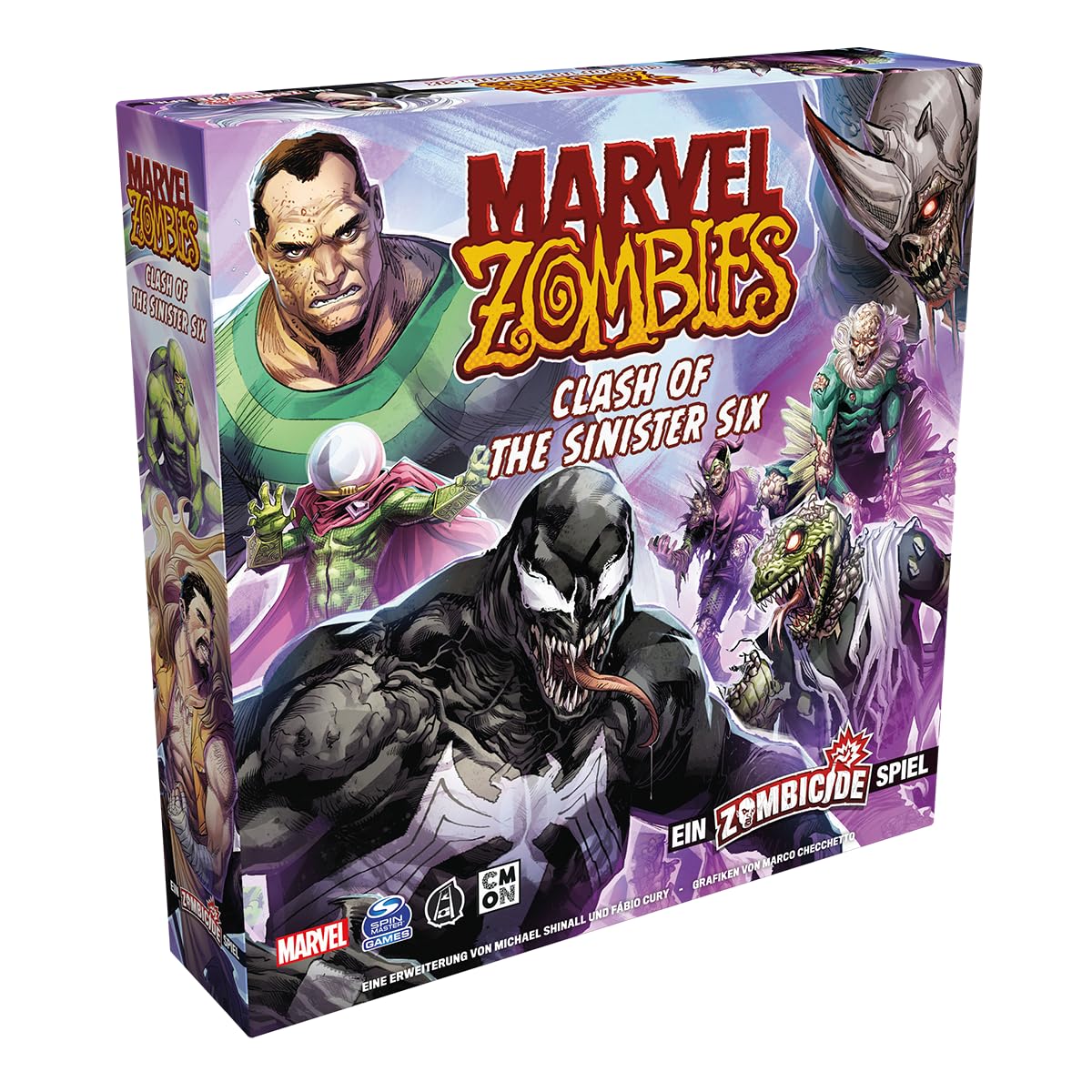 CMON, Marvel Zombies: Clash of the Sinister Six – EIN Zombicide Spiel, Erweiterung, Kennerspiel, Dungeon Crawler, 1-6 Spieler, Ab 14+ Jahren, 60 Minuten, Deutsch