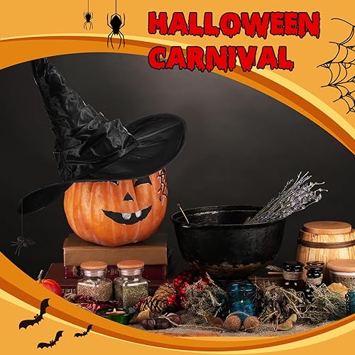 Miniatura 5 de Geyoga Sombrero de bruja de araña de Halloween para mujer con 2 piezas de arañas negras de Halloween para fiesta de máscaras, cosplay, accesorio de