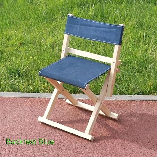 Miniatura 2 de Silla plegable de madera y lona, camping con respaldo, taburete plegable, silla de respaldo portátil al aire libre, ligera, ideal para camping,