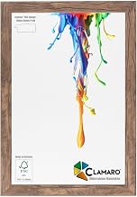 CLAMARO Bilderrahmen 50x70 cm Eiche Dunkelbraun, Neo Holz MDF Acrylglas