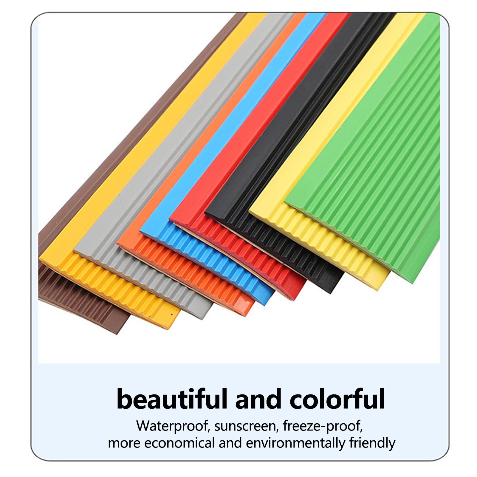 Borde De Escalera De Goma De PVC, Tira De Vinilo Autoadhesiva Antideslizante Para Escalera, Perfil De Borde De Escalera, Para Peldaños De Interior Y Exterior, Con Bandas Antideslizantes(Yellow,3cm/1.2