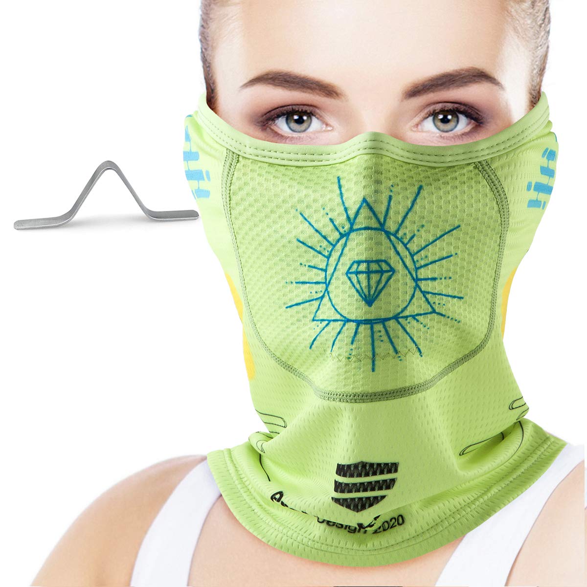 Neck Gaiters for women Summer - Shapeable Nose Wire Outdoor Pocket Bandanas UV Protection Headwear