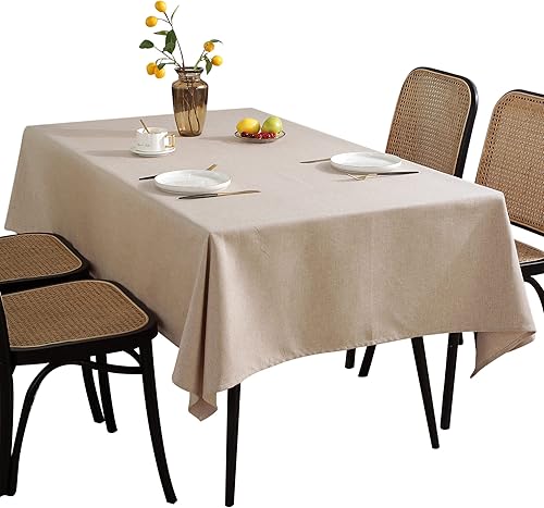 Jeloris Mantel rectangular de lino de algodón, impermeable y a prueba de derrames, estilo nórdico, suave y resistente a las arrugas, mantel de tela