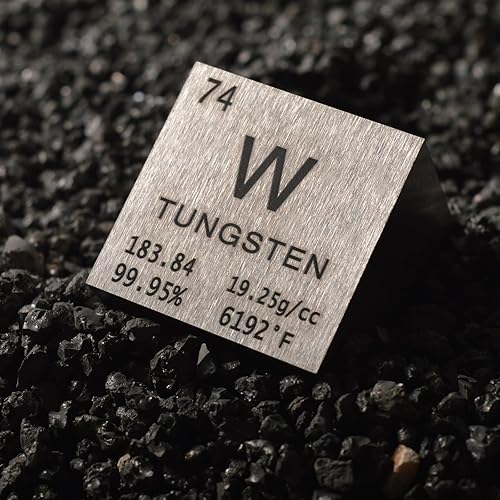 Miniatura 6 de PFCKE Cubo de tungsteno de densidad de metal, cubo de elementos de metal puro de alta densidad para colecciones de elementos, experimentos de