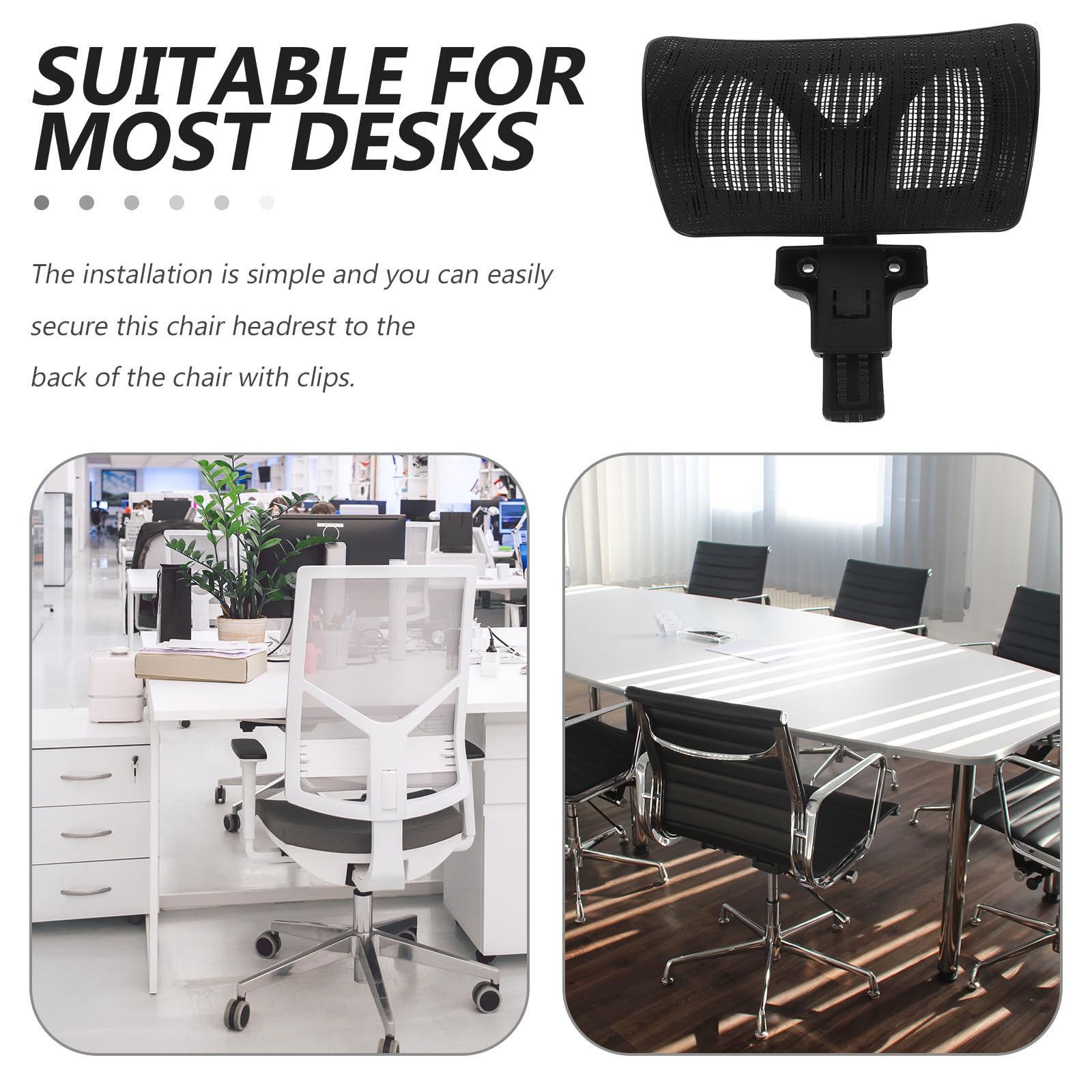 PRETYZOOM Reposacabezas para Silla de Oficina Ajustable en Elevación Cojín Ergonómico de Malla y Estructura Giratoria para Mayor Comodidad Hogar y Oficina