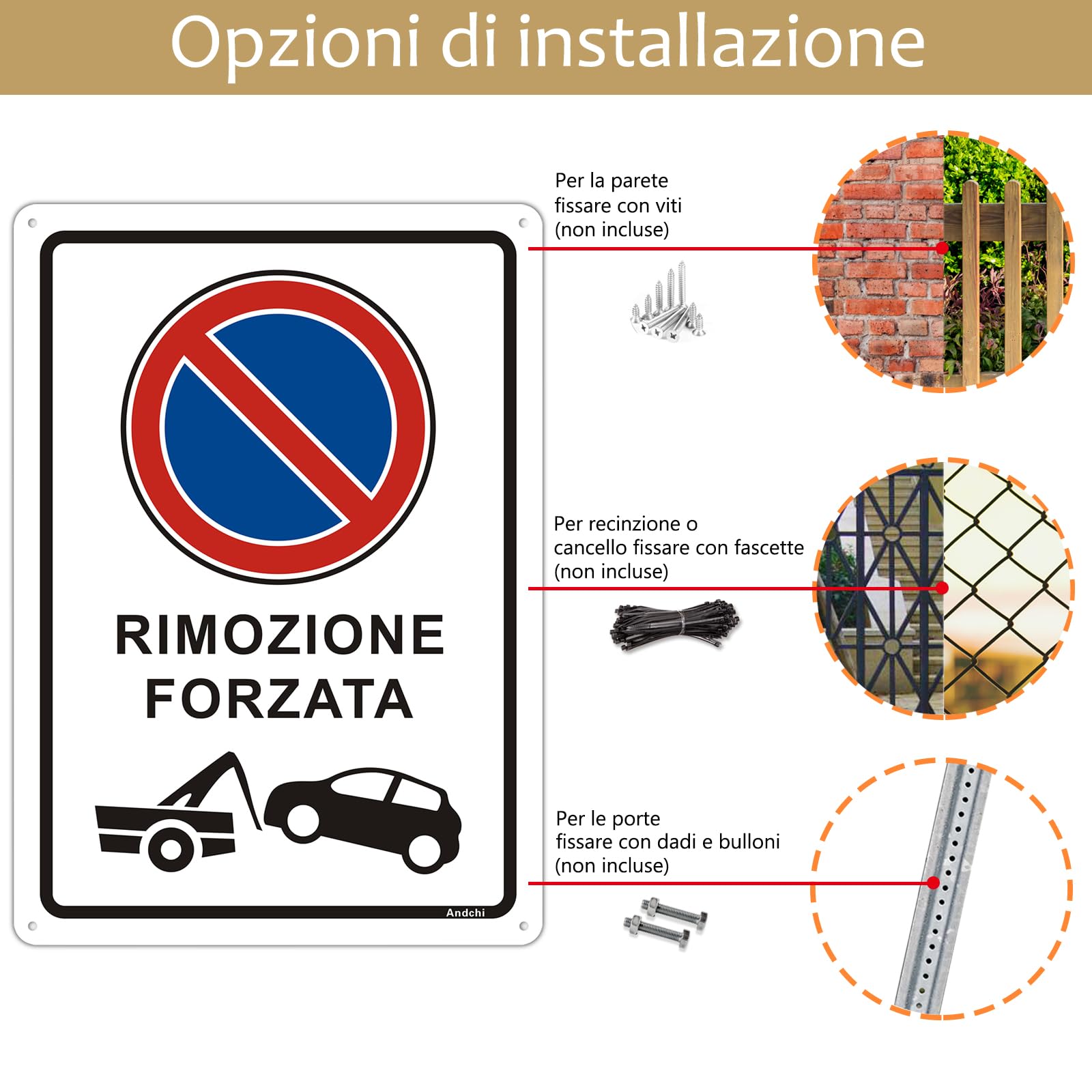 2pz Cartello di divieto di sosta La segnaletica di rimozione suggerisce che il parcheggio illegale sarà rimosso.(Rosso - Parcheggio e rimorchio, 25 * 35cm)