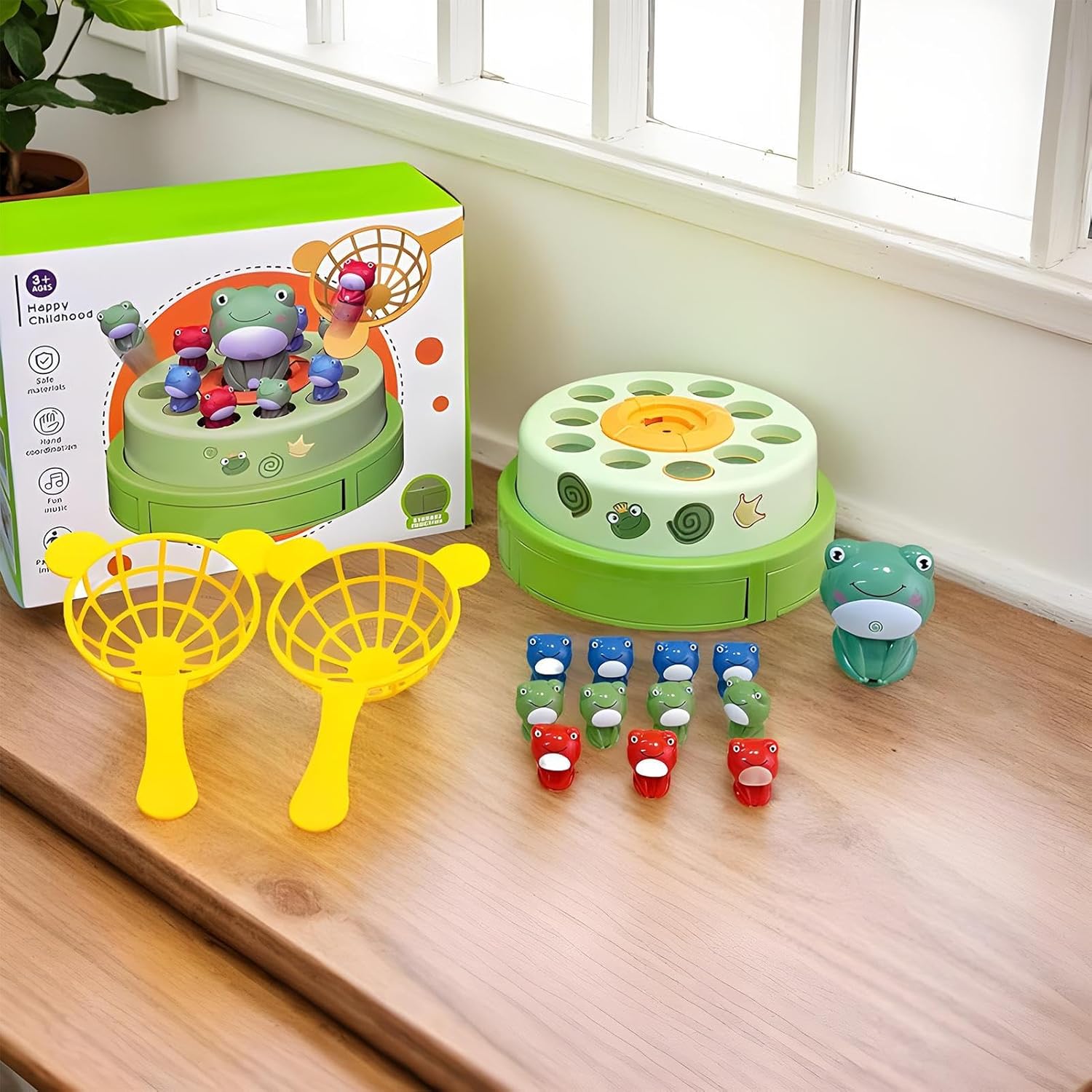 Whack a Frog Game - Electric Interactive Toys | Music Frog Jumping Game with Lights - for Youth Family Girls Boys Travel Home Classroom Playroom Birthday Party