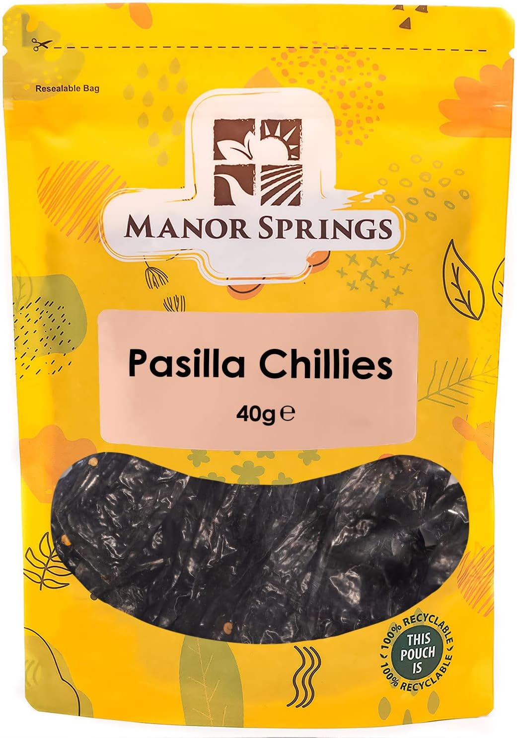 Pasilla Chillies 40g by Manor Springs