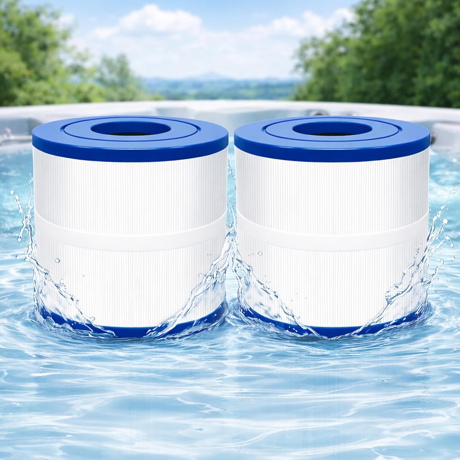 Podoy PBF40M Spa Hot Tub Filter Replacement Compatible with Pleatco PBF40M Wellspring 30 Coreless 10-00282 Bullfrog Spa Filter Replacement Cartridge by Podoy (2 Pack)