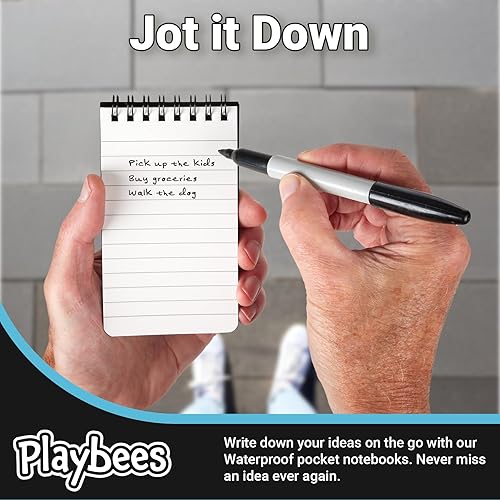 Miniatura 7 de Playbees Paquete de 6 cuadernos impermeables de 3 x 5 pulgadas, bloc de notas de bolsillo en espiral superior, para todo tipo de clima, 100 páginas