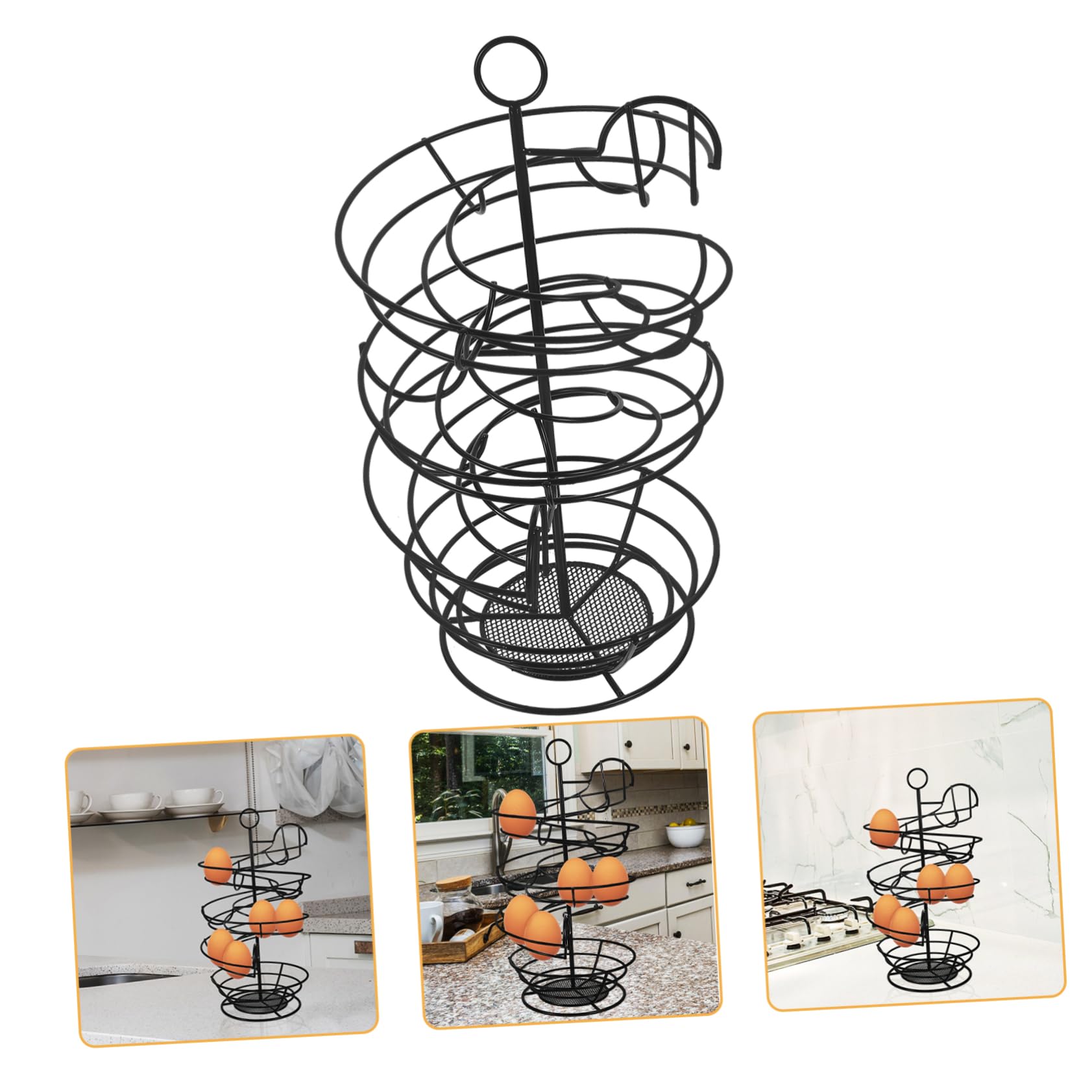 COLLBATH Soporte Metálico para Huevos Diseño Espiral Organizador De Almacenamiento para Cocina Huevera Decorativa y Funcional Ahorra Espacio La Nevera