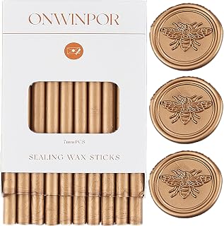 20pcs Bronze Wax Sealing Sticks, Antique Gold, for 0.28'' Glue Gun, Wax Seal Stamp, Wedding Invitations, Envelopes, Christmas Gifts