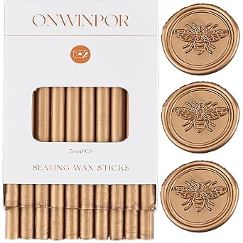 20pcs Bronze Wax Sealing Sticks, Antique Gold, for 0.28 Glue Gun, Wax Seal Stamp, Wedding Invitations, Envelopes, Christmas Gifts