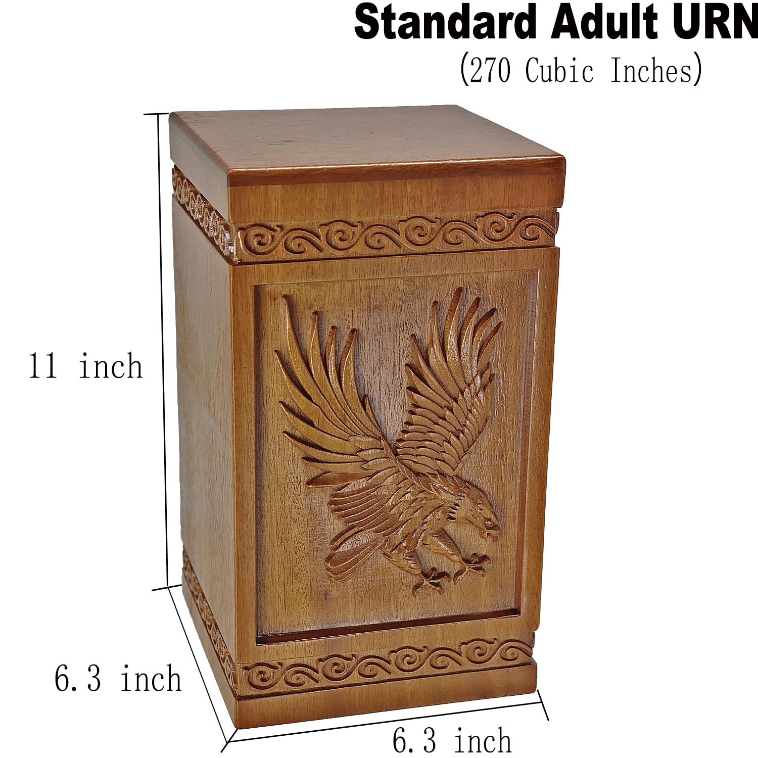 Handgefertigte Gedenk-Urne Aus Messing – Mit Adler-Motiv, Groß (ca. 25,4 Cm Hoch), Für Asche, Würdevolles Design