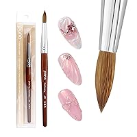 Vista 24 de PANA Pure Kolinsky Cepillo de uñas acrílico con mango de madera - forma redonda