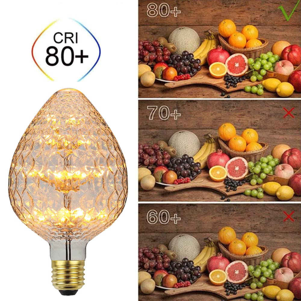 Paquete de 6 Bombillas LED de Repuesto - Bombillas Edison de Base E27 de 3W, se Adapta a Las Luces Vintage de la Sala de Estar del Comedor del café Comercial, luz cálida 2300K