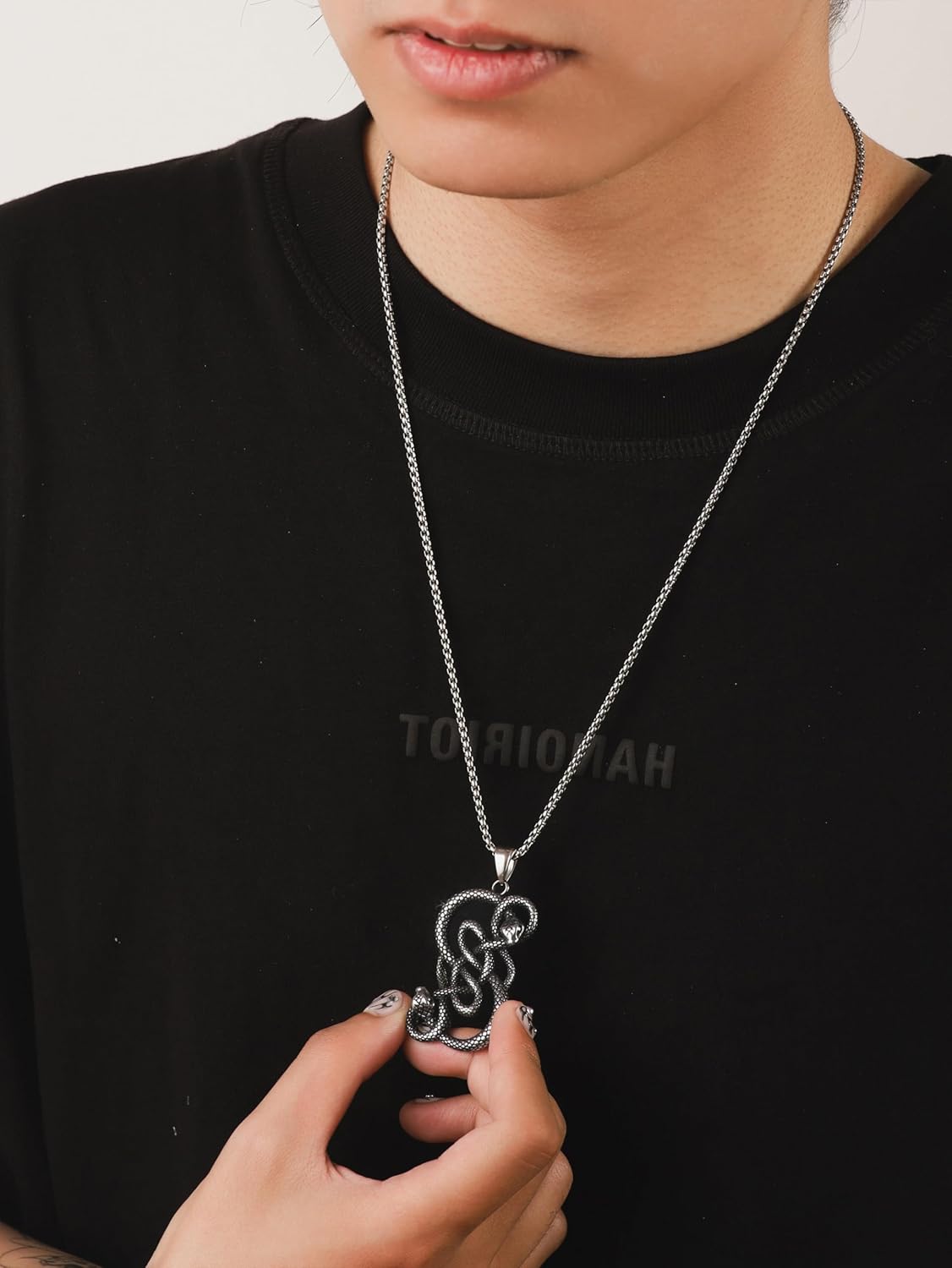 HAQUIL Snake Necklace, Norse Loki Snake Serpent Symbol Pendant, Viking Jewelry Gift for Men and Women - Image 6