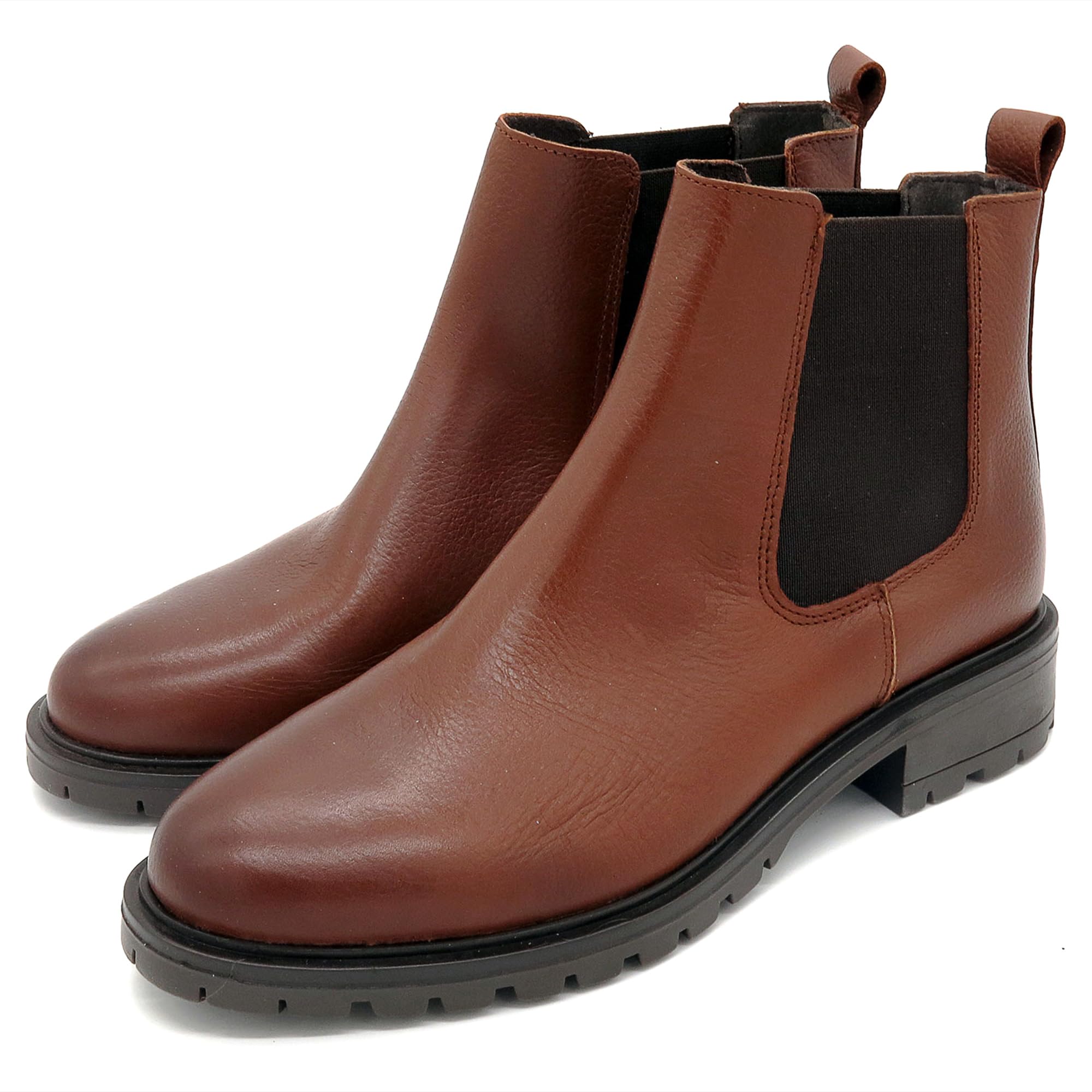 Casual Botines de mujer botas de cuero Chelsea Botas de otoño