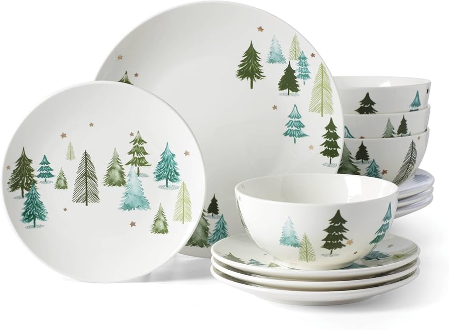 Amazon.com: Lenox 893565 Balsam Lane 12-Piece Dinnerware Set