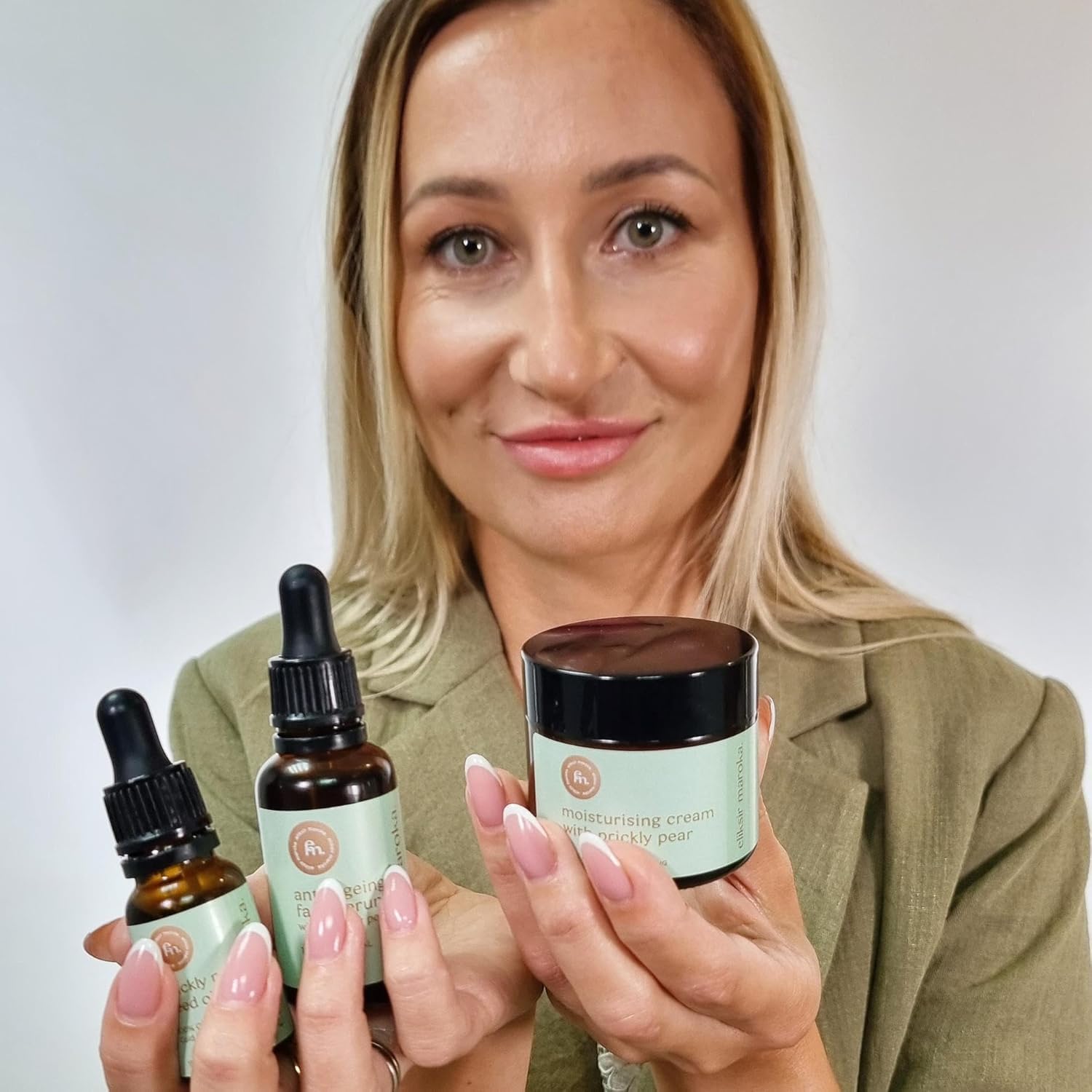 Zestaw do Pielęgnacji Twarzy Eliksir Maroka | Złota Pielęgnacja z Opuncją Figową | Krem 50 ml + Serum 30 ml + Olej 15 ml | Nawilżenie