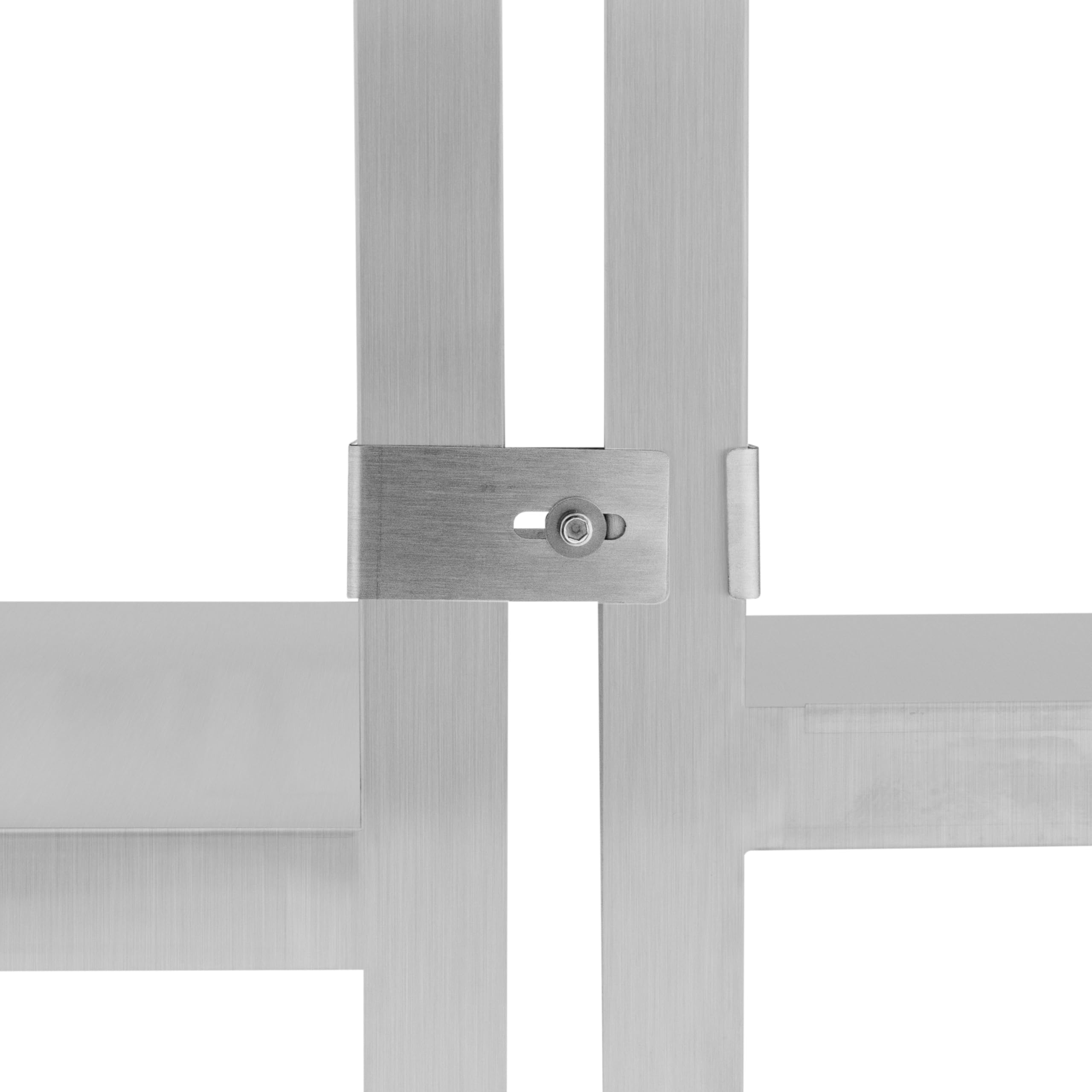 Unità Angolare Modulare da Cocktail Bar con Splashback da 5cm – 85x55x55cm, Mensola a 2 livelli, Bancone di Lavoro, Postazione Prep in Inox Heavy Duty, Piedini Regolabili, Link Bar, 2 x Staffe incluse