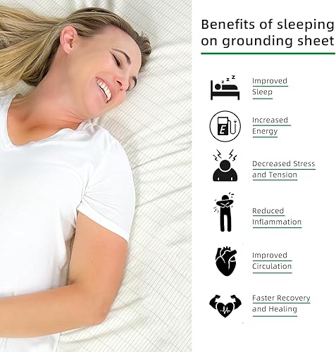 Miniatura 4 de Juego de sábanas planas para puesta a tierra de fibra de plata pura y sábanas de puesta a tierra de algodón para un mejor sueño