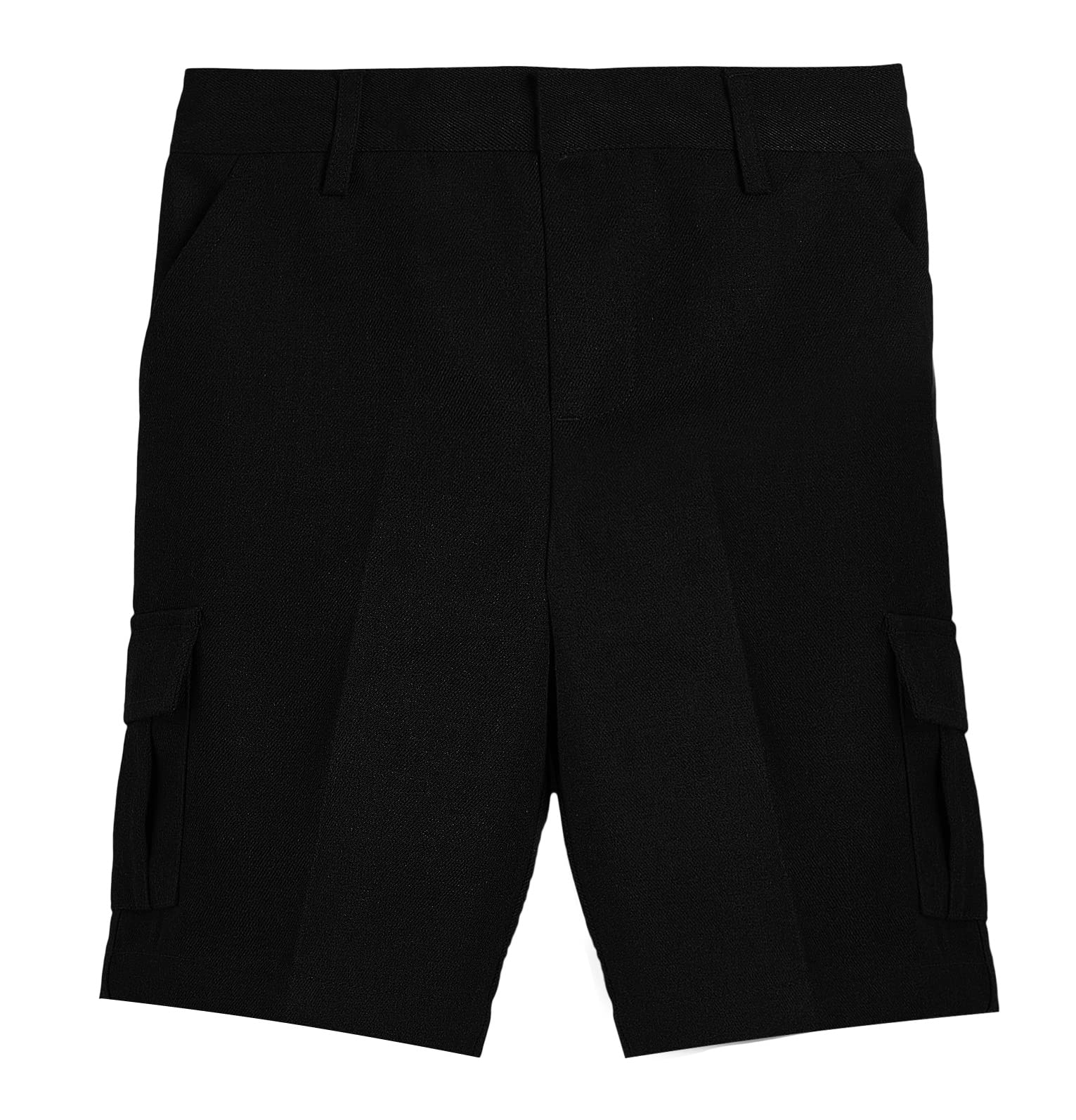 INSAFIANS Boys Half Elasticated School Shorts | Kids Cargo Summer Shorts Black Grey (as8, Age, 10_Years, 11_Years, Regular, Black)