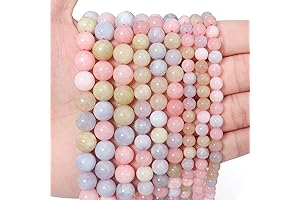 45 Pack of 8mm Morganite Loose Beads: Unveil the Enchanting Aura of Natural Beauty