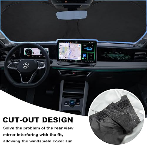 Miniatura 142 de Parasol para parabrisas de ajuste personalizado, cubierta para ventana delantera, visera plegable 210T, protector que bloquea los rayos ultravioleta