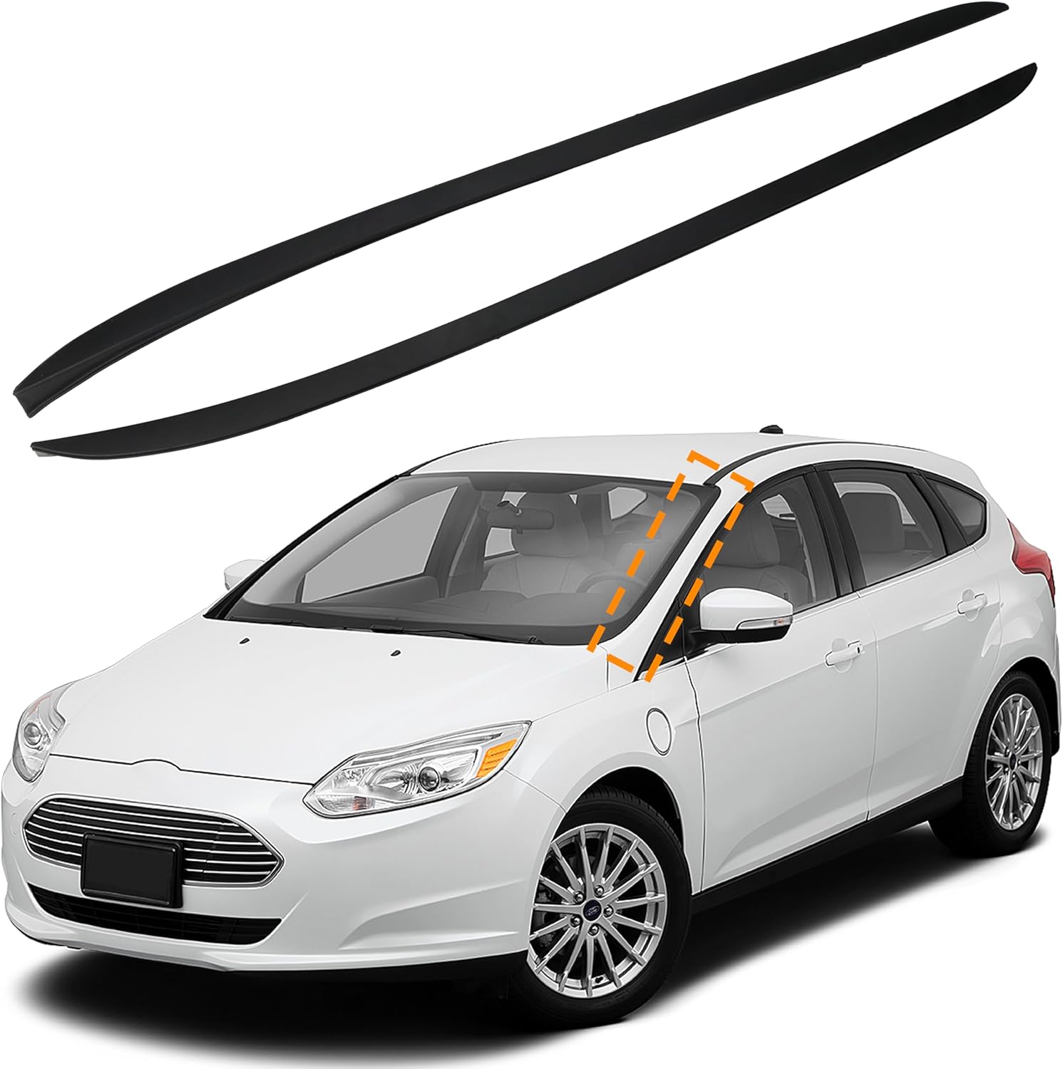 Windshield Pillar Trim Molding Compatible with Ford Focus 2012 2013 2014 2015 2016 2017 2018 Window A Pillar Trim Driver Passenger Side Replace CP9Z-5803137-A CP9Z-5803136-A