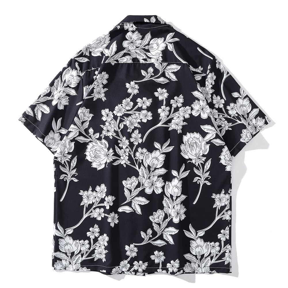 Camicia hawaiana da uomo con fiori da spiaggia estiva Harajuku High Street Casual Cool Thin Top
