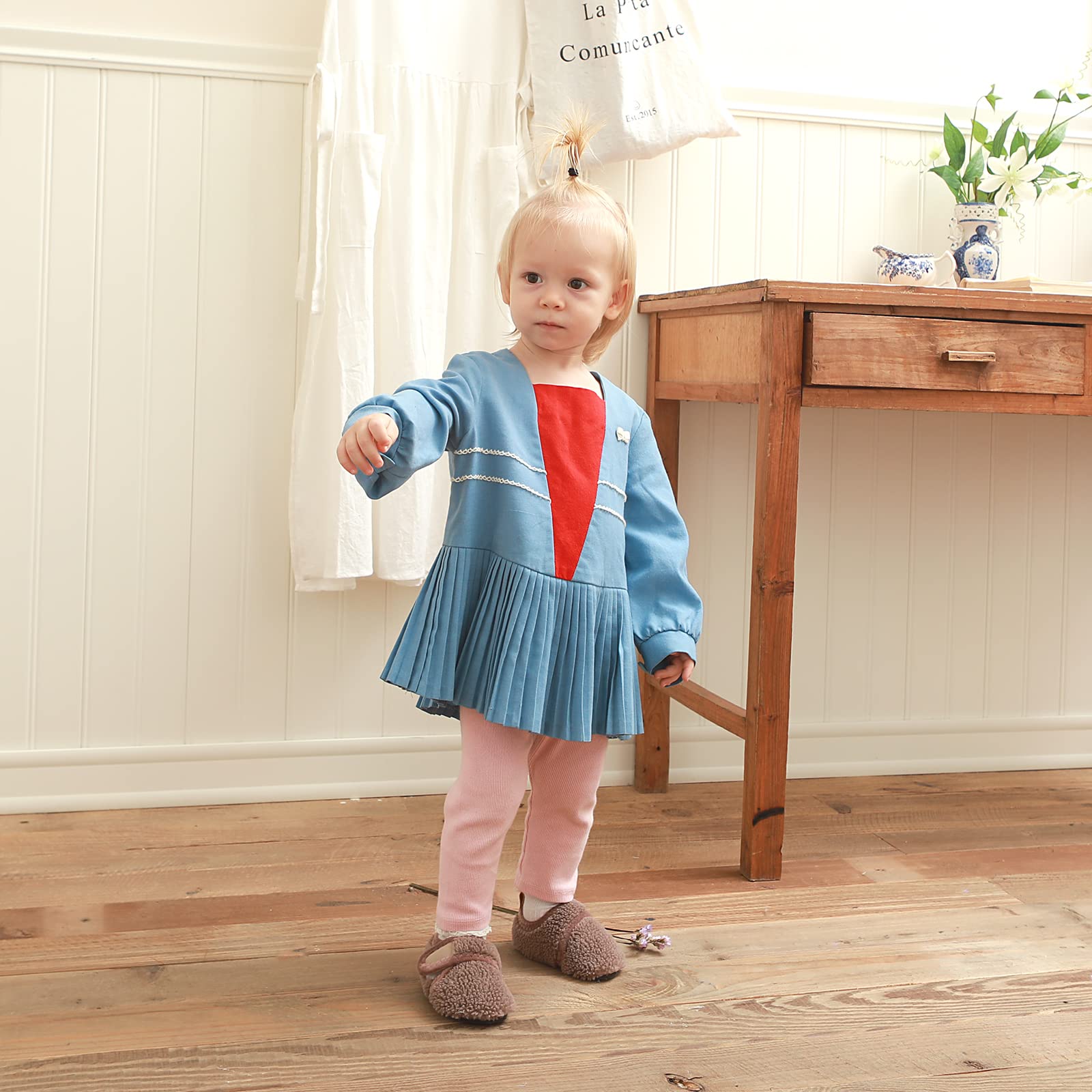LACOFIA Chaussons Bébé Garçon Fille Chaussures Pantoufle Antidérapantes Chaude Hiver pour Enfant