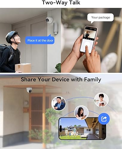 Miniatura 7 de Sistema de cámara de seguridad inalámbrica con monitor de 10 pulgadas, 2 cámaras WiFi domo de 3 MP para exteriores, NVR de vigilancia de 10 canales