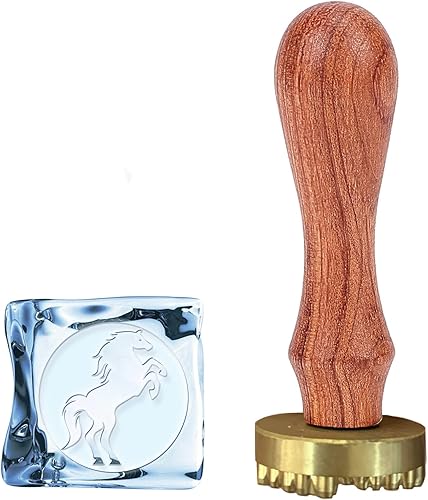 Miniatura 6 de CRASPIRE Sello de hielo con diseño de marca de hielo, sello de cera de caballo con asas de madera y bolsas de terciopelo, sello de sellado de cabeza