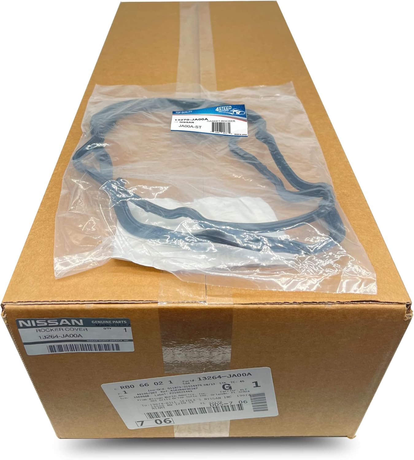 OEM Valve Cover 13264-JA00A with 4STEED MOTORS Valve Gasket 13270-JA00A Compatible for Nissan Altima, Sentra 2.5L