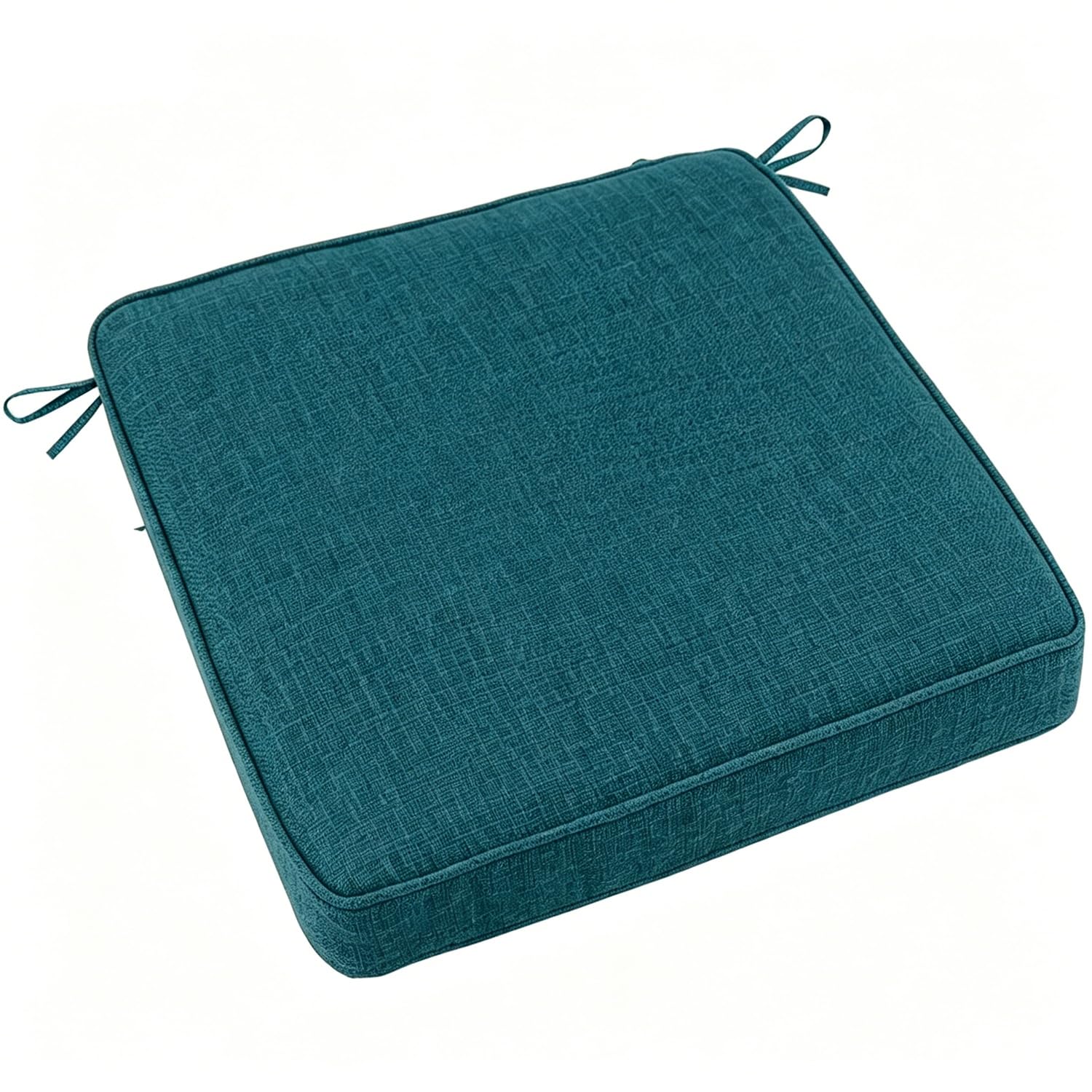 PLCIVSA Square Seat Cushions 25×25/30×30/45×45/50×50cm for Kitchen Chairs/Dining/Office,Memory Foam Chair Pads with Ties & Non-Slip Bottom,Washable Removable(dark blue,45x45x3cm)
