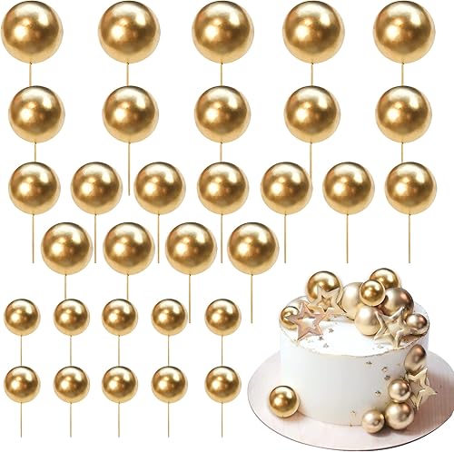 Miniatura 8 de Rsstarxi 30 bolas para decoración de tartas, bolas para decoración de pasteles, mini globos, bolas de espuma, decoración de pasteles para baby